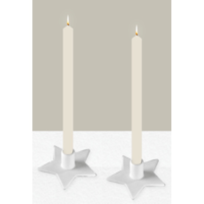 2 candle holders - white ceramic star