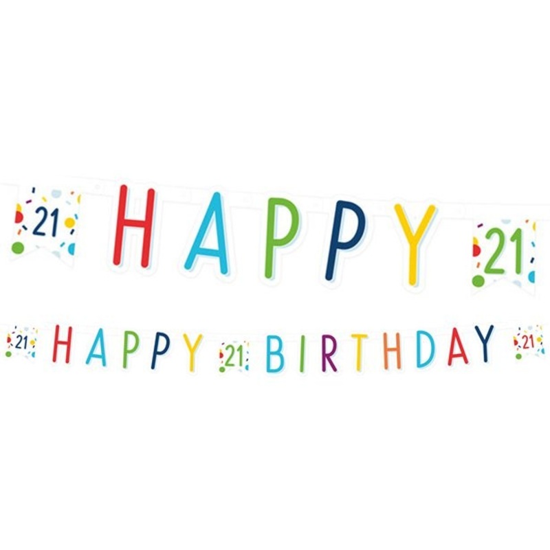 21st birthday confetti party garland 1.8m