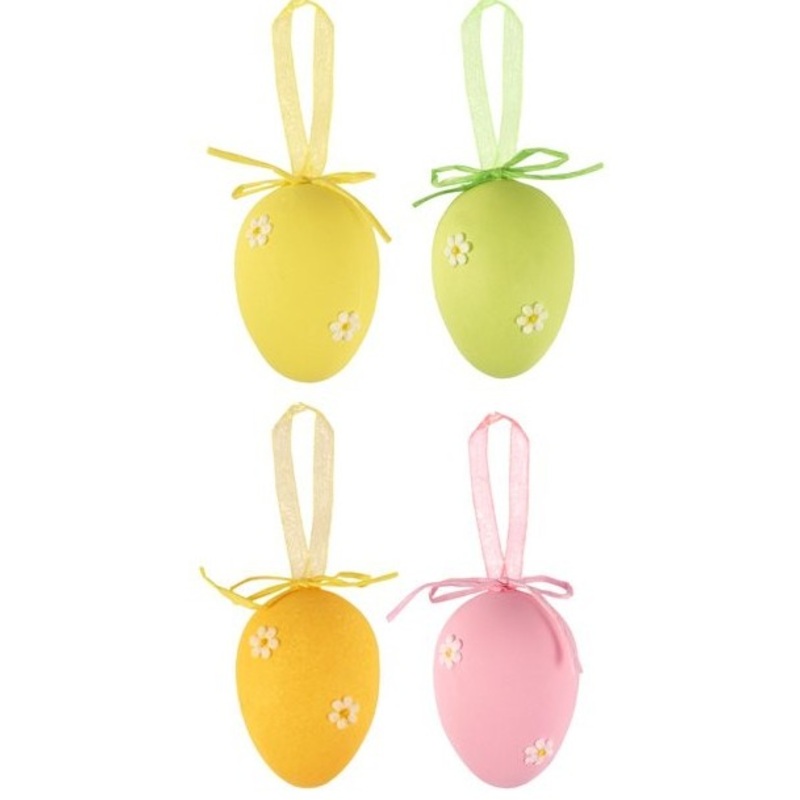 4 Easter eggs with flowers 4cm