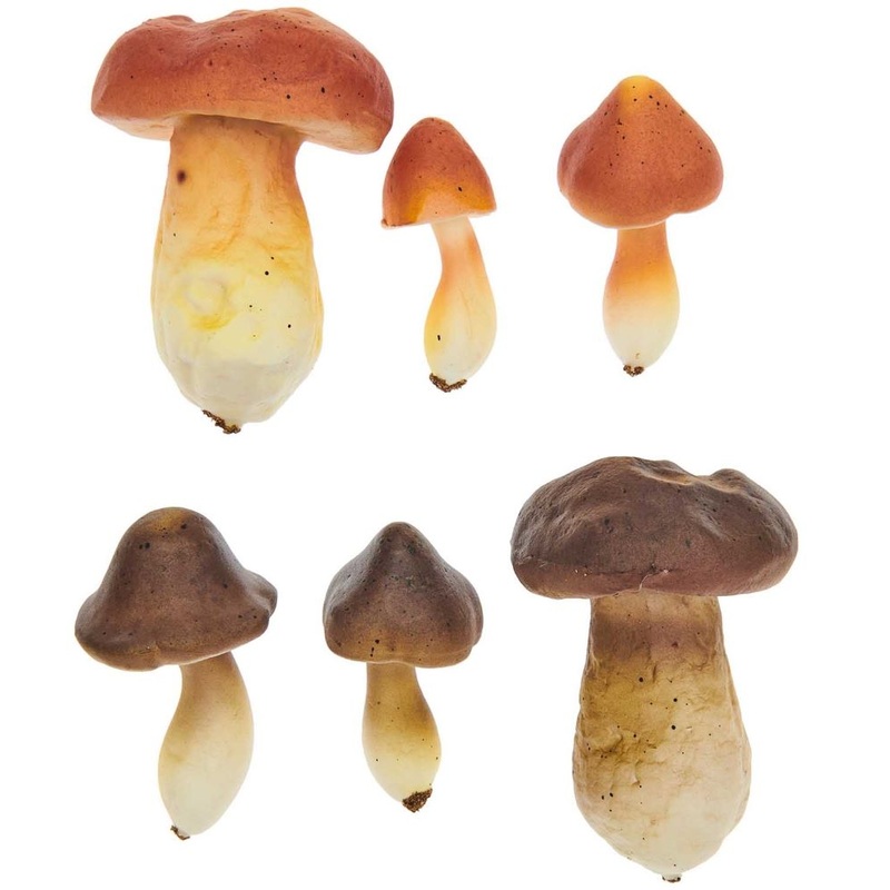 6 decorative mushrooms 6 - 9cm