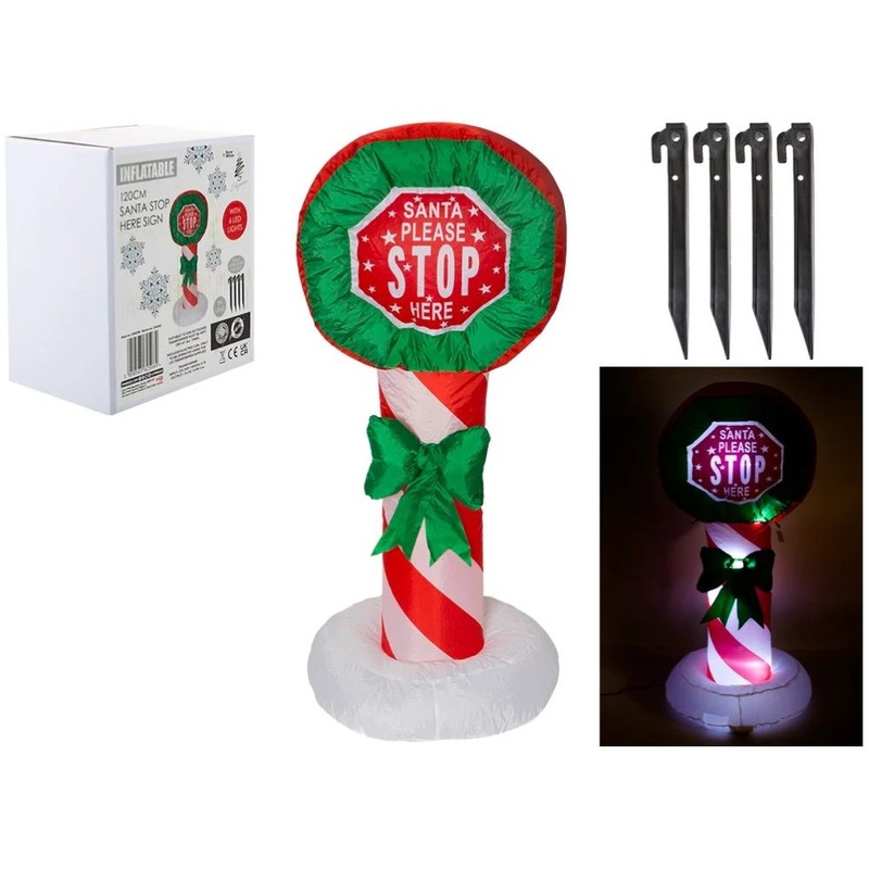 Christmas stop sign inflatable