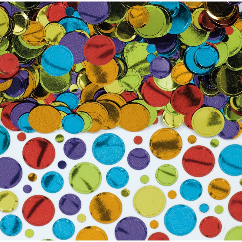 Colorful foil confetti slices