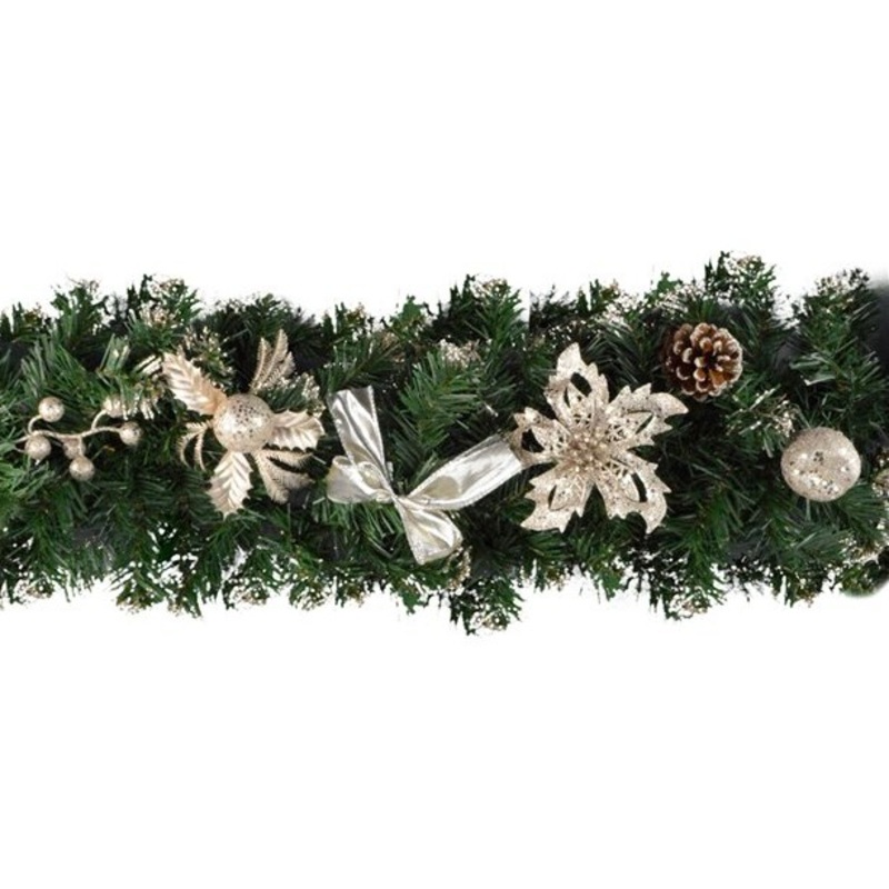 Decorated fir branch garland 1.5m