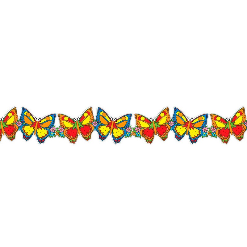Flowery butterfly garland 3m