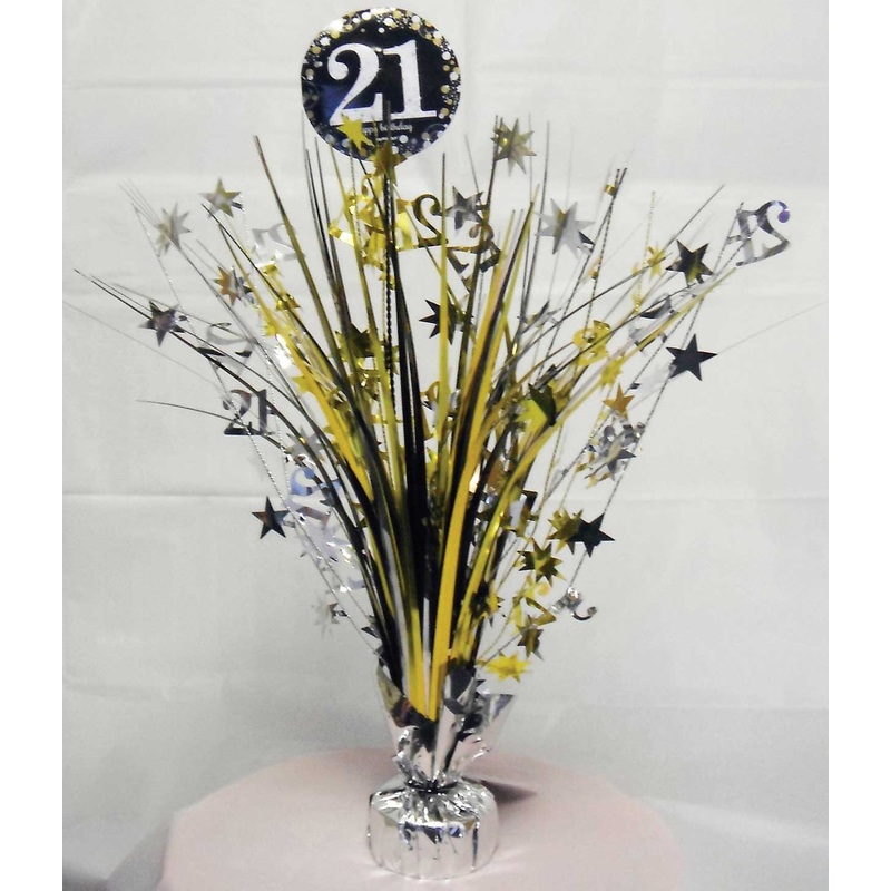 Golden 21st Birthday table fountain 46cm
