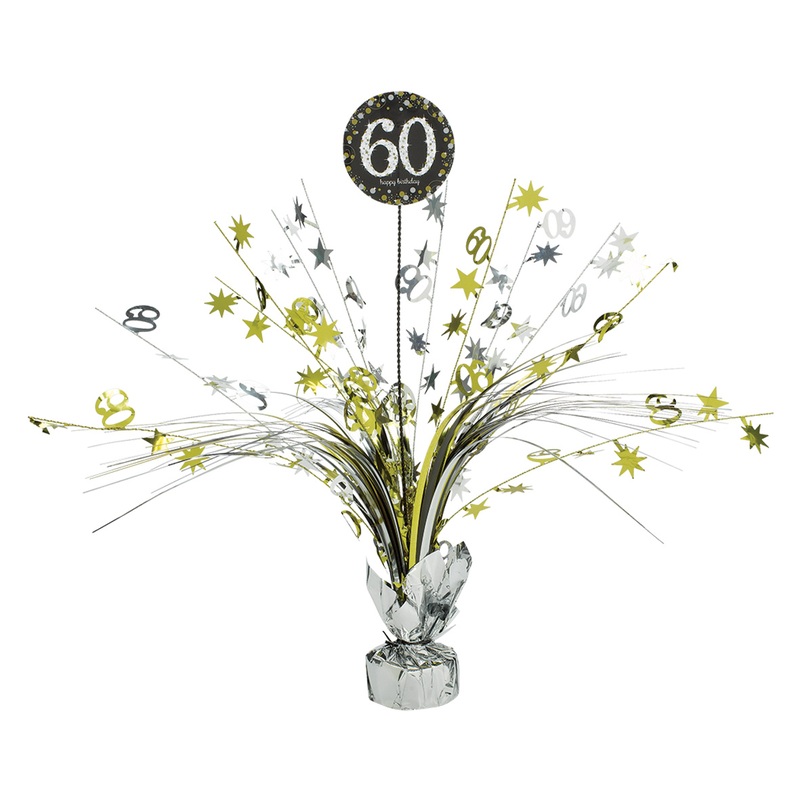 Golden 60th Birthday table fountain 46cm