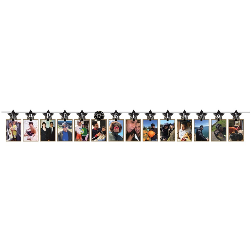 Golden Age Birthday photo garland 3.65m