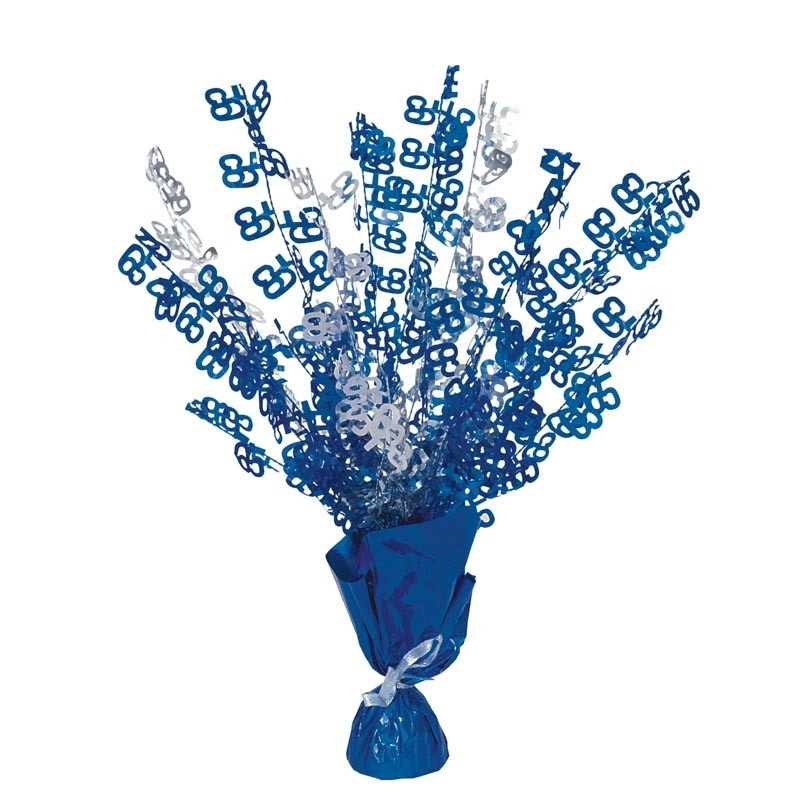 Happy Blue Sparkling 65th Birthday table fountain 42cm