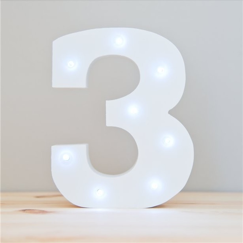 LED number 3 decoration figure