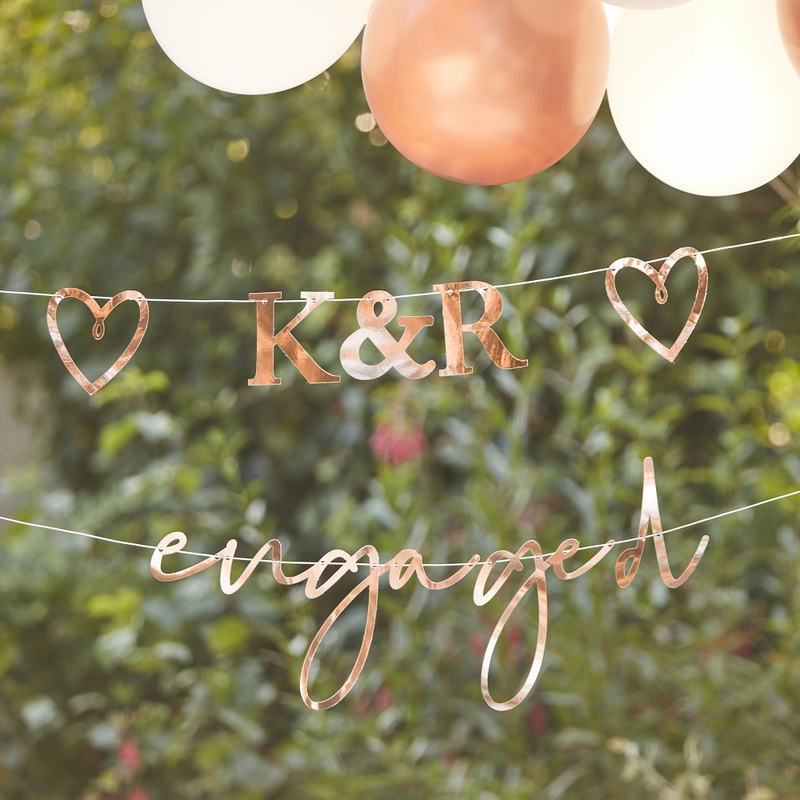 Personalized Rose Gold Engagement Garland