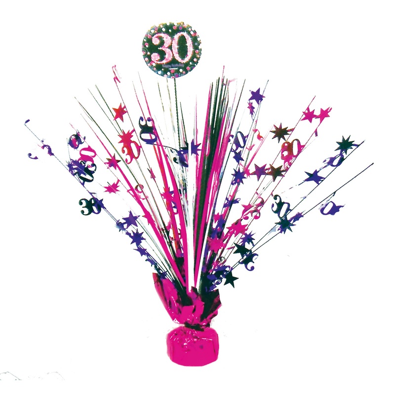 Pink 30th Birthday table fountain 46cm