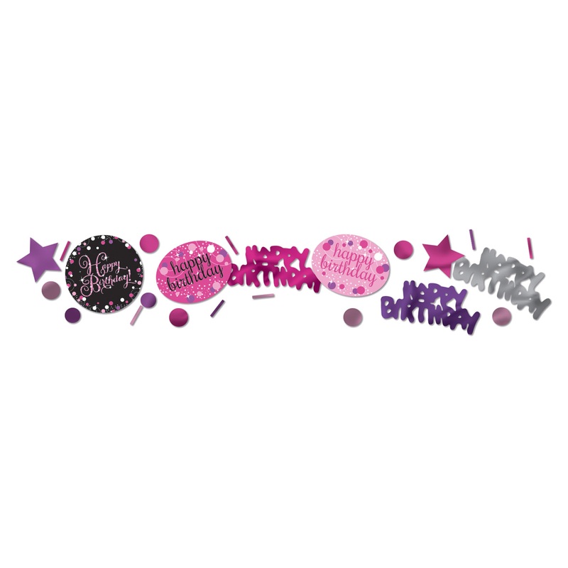 Pink Happy Birthday sprinkle decoration 34g