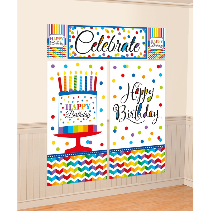 Rainbow Birthday wall backdrop