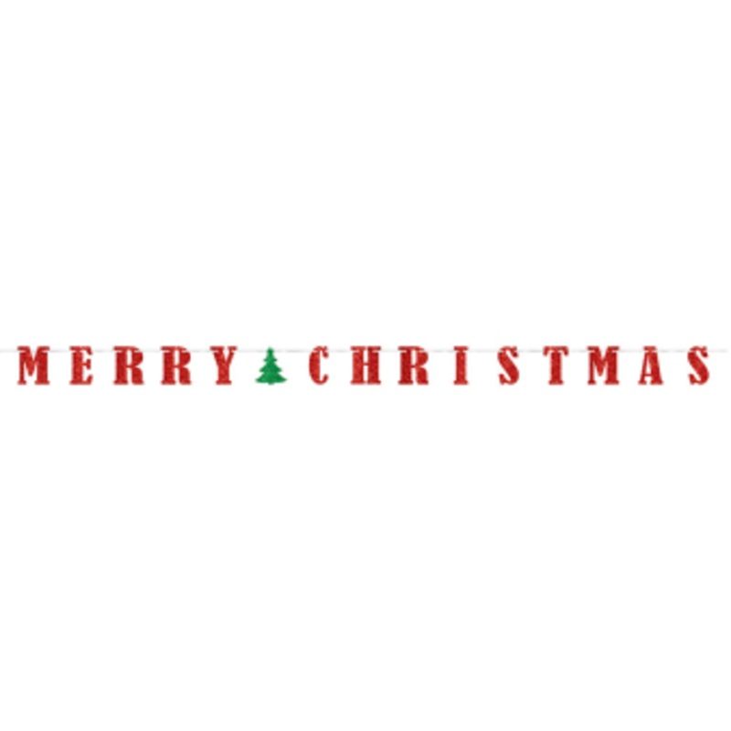 Red Merry Christmas garland 3.6m