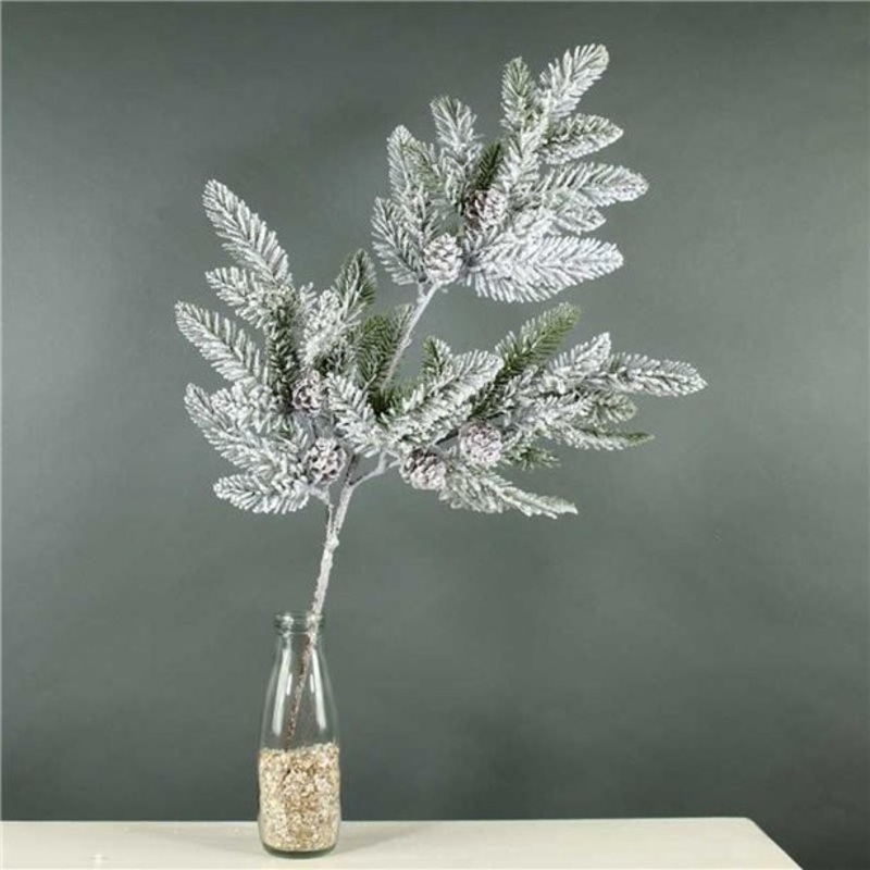 Snow-covered fir branch 77cm