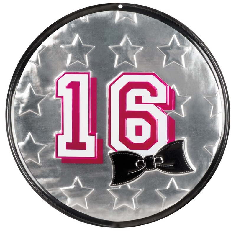 Sweet Sixteen Wall Decoration Metallic 55cm