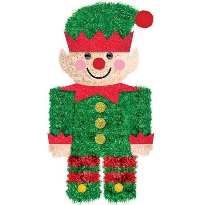 Tinsel Christmas Elf Figure