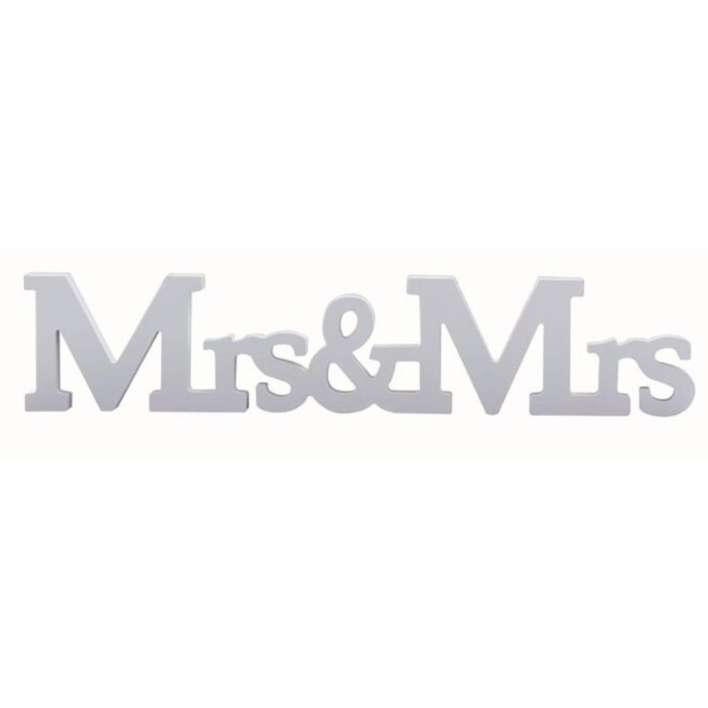 White Mrs & Mrs wooden decoration figure