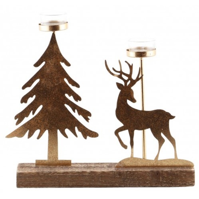 Winter magic candlestick 32.5cm