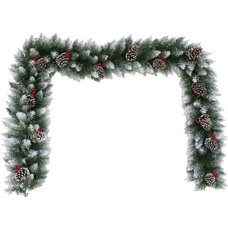 Wintry fir garland with cones 1.8m