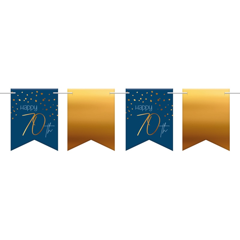70th birthday pennant chain 6m elegant blue