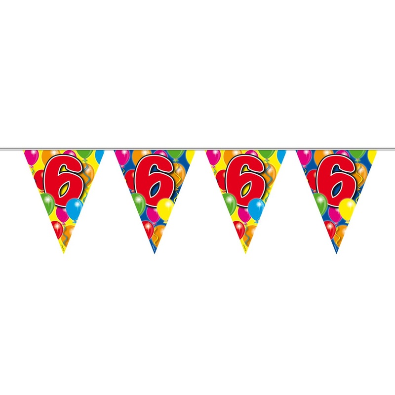 Balloon Birthday pennant number 6