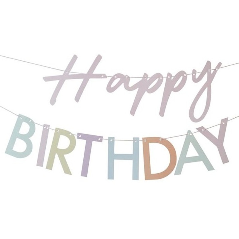 Colorful happy birthday garland ecofriendly