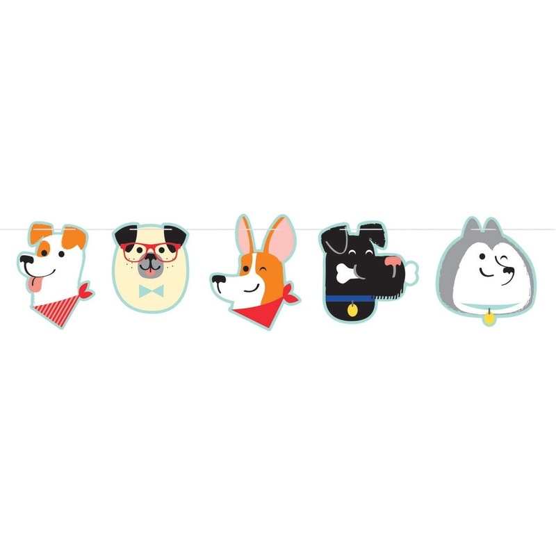 Dog party garland 1,8m