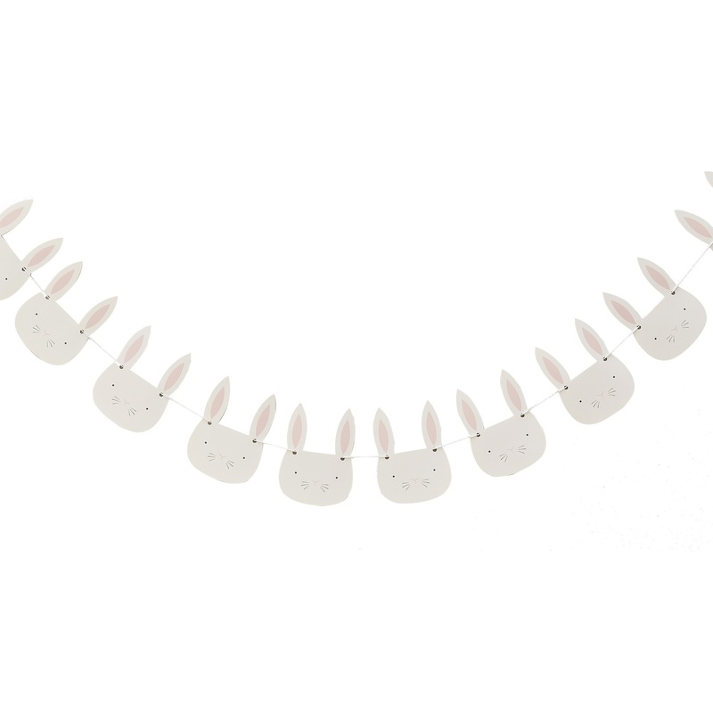 Easter bunny garland white-pink 2m