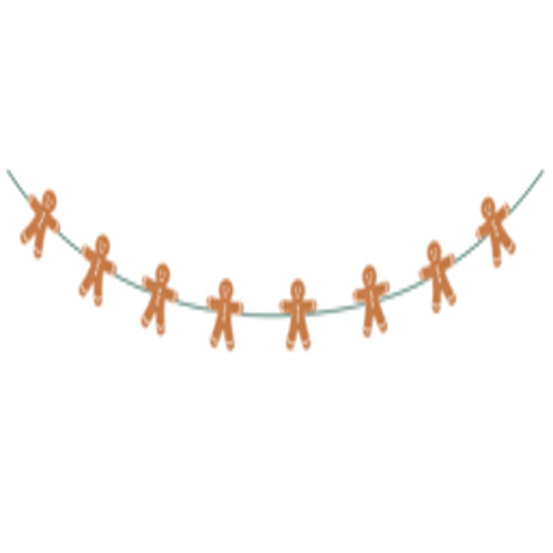 Felt garland - Leopold gingerbread man