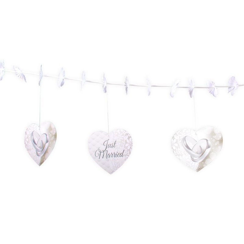 Flower garland with hearts 4m