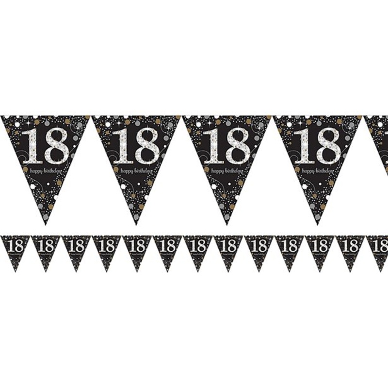 Golden 18th Birthday pennant chain 4m
