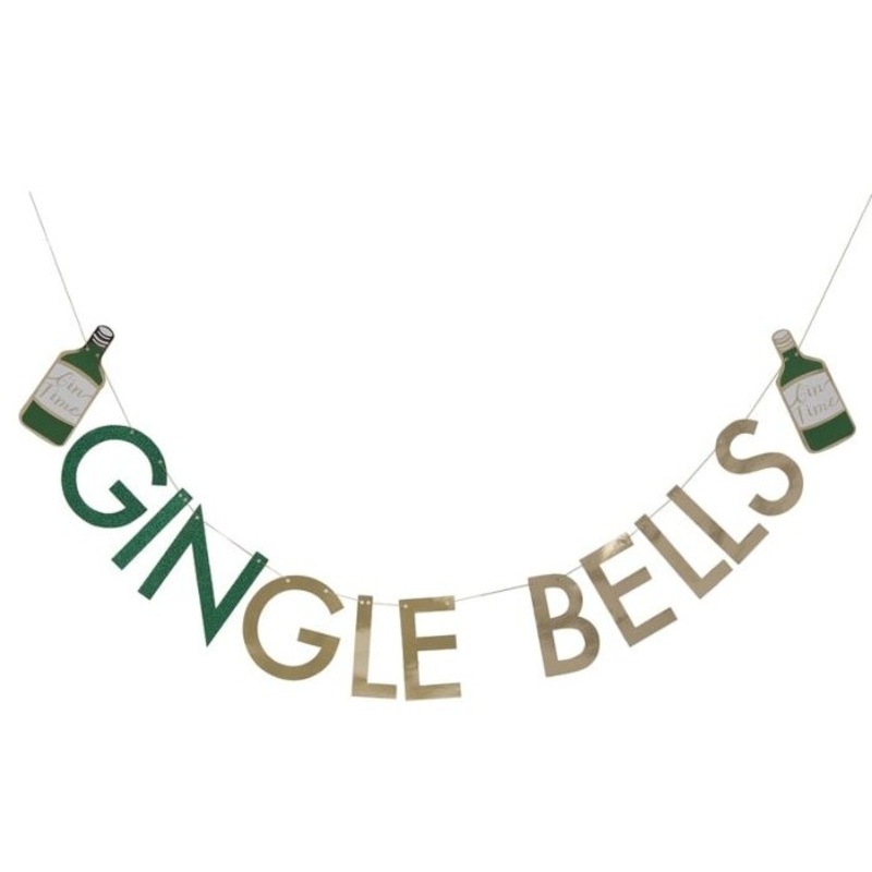 Golden Christmas Gingle Bells garland 2m
