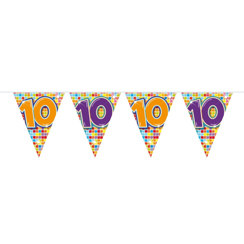 Groovy 10th Birthday pennant chain 3m
