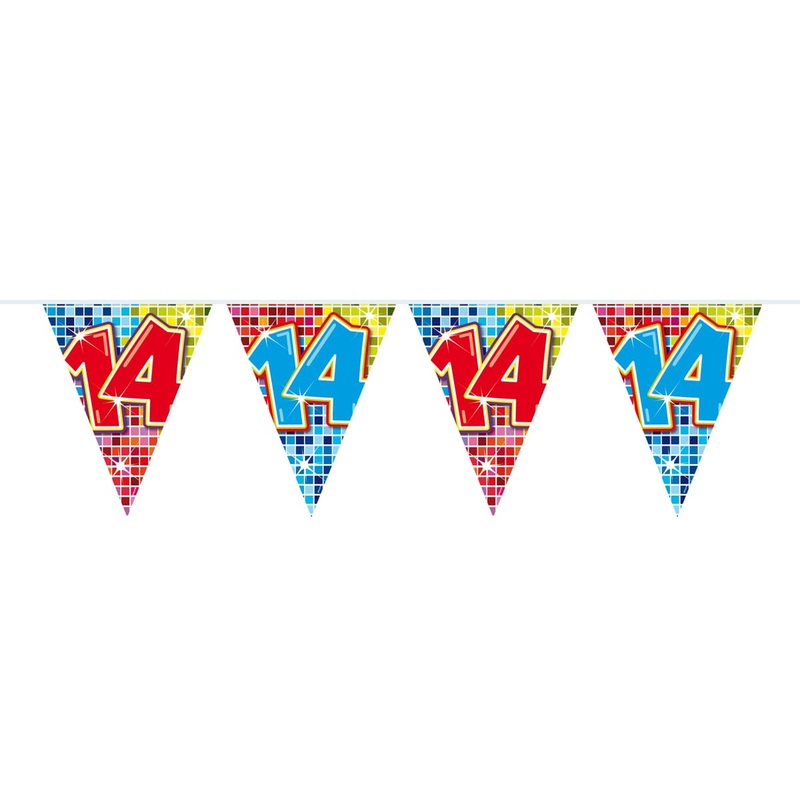 Groovy 14th Birthday pennant chain 3m