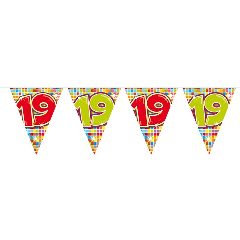 Groovy 19th Birthday pennant chain 6m