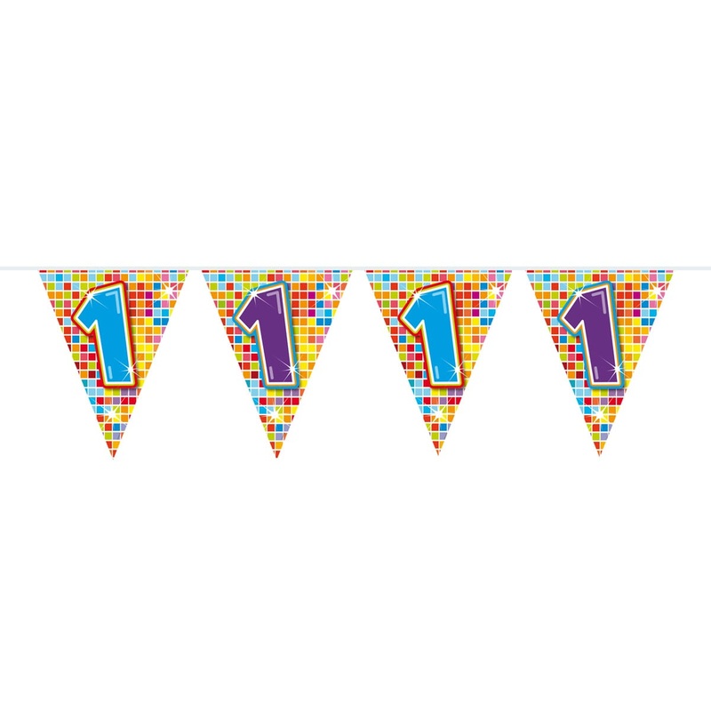 Groovy 1st Birthday pennant chain 3m