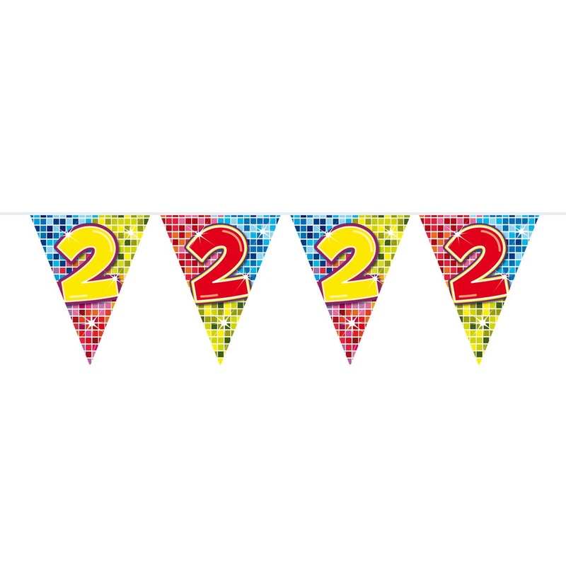 Groovy 2nd Birthday pennant chain 6m