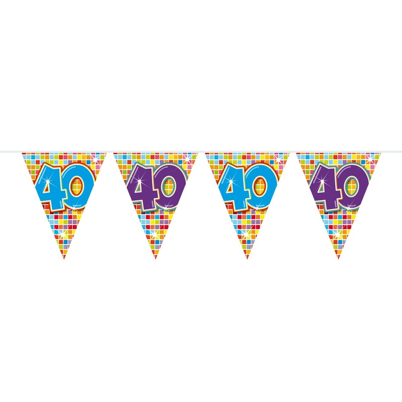 Groovy 40th Birthday pennant chain 6m
