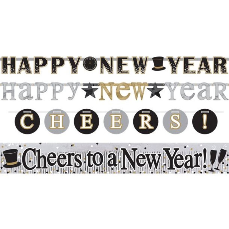 Happy New Year garland set 4 pieces