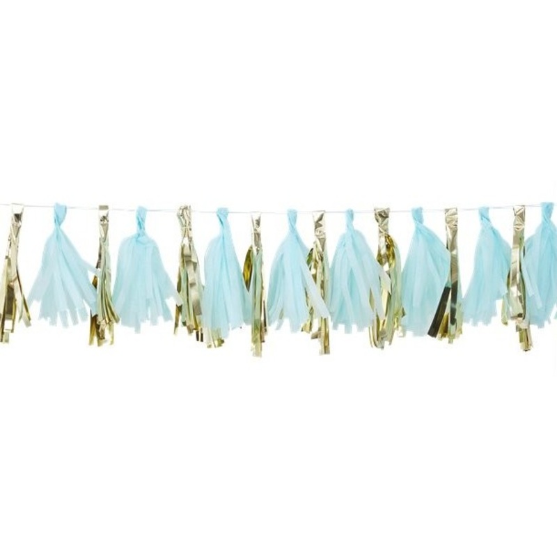 Mint turquoise Oh Baby tassel garland 2m