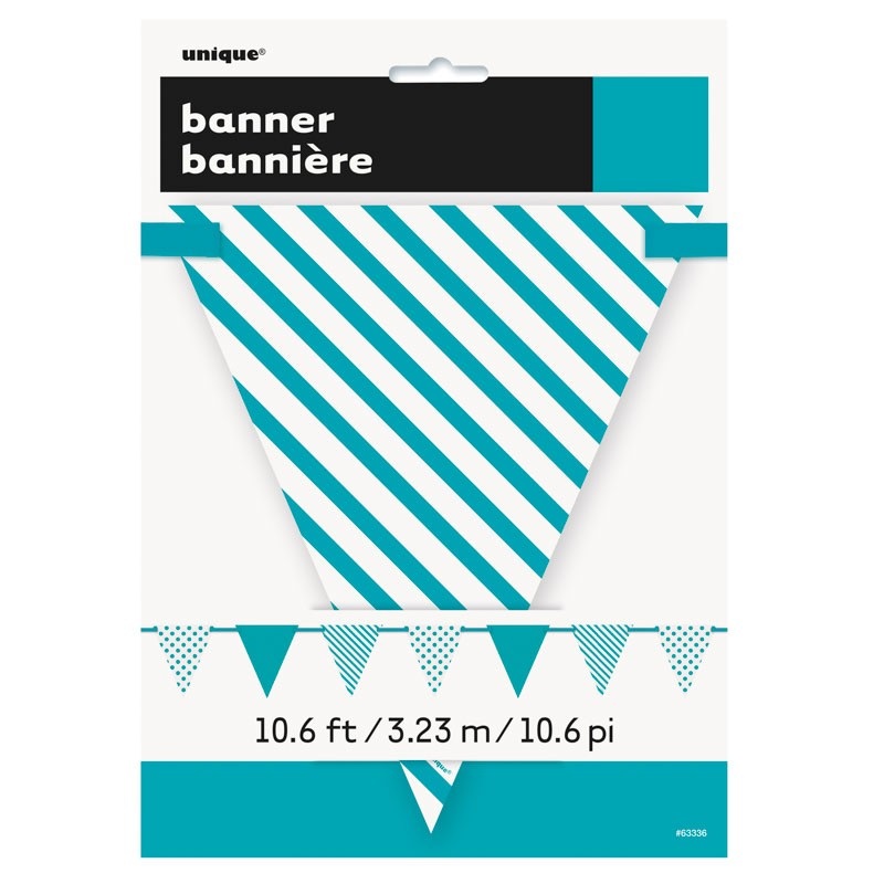 Pennant chain banner turquoise blue 360cm