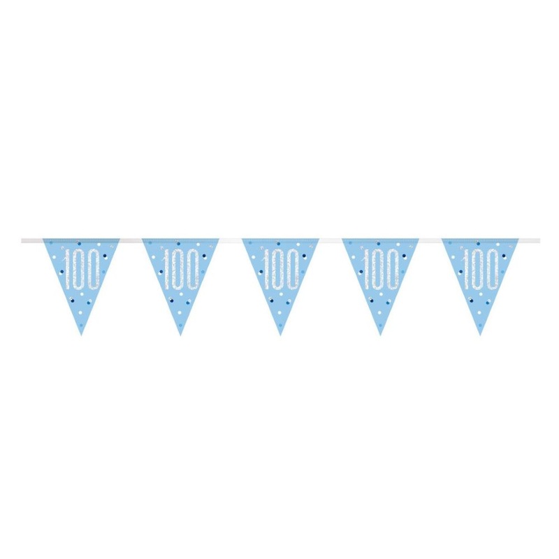 Pennant chain Happy 100th Blue 2.74m