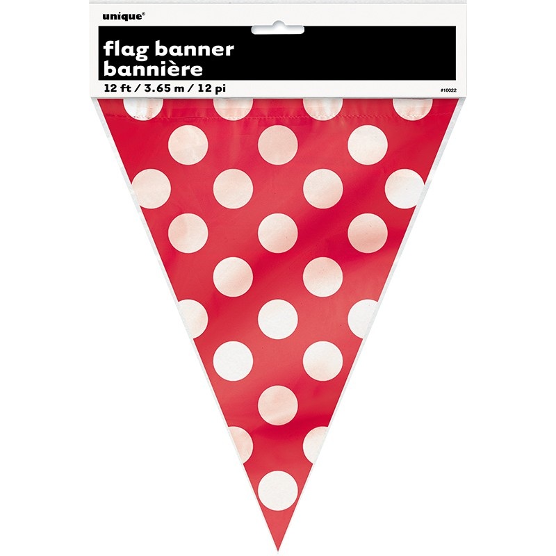 Pennant chain Tiana red dotted 365cm