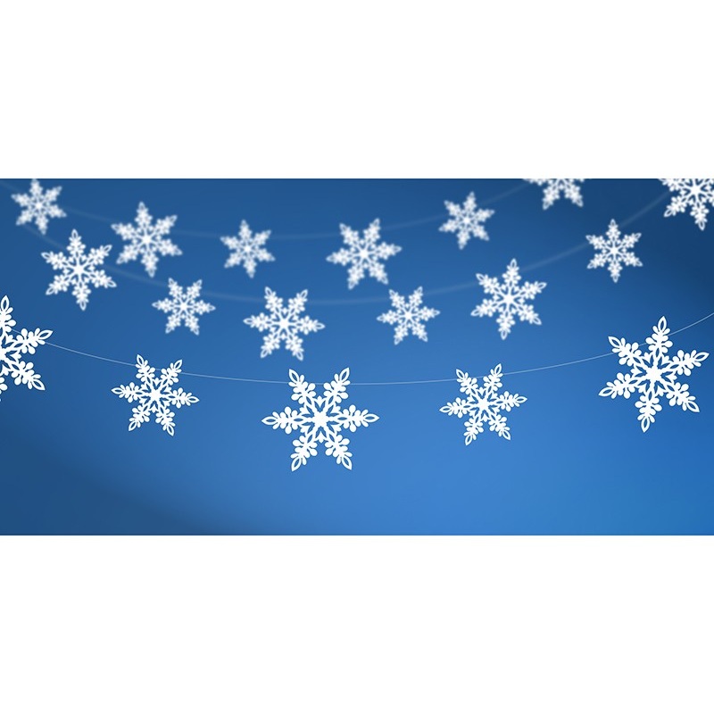 Snowflake garland pearl 140cm