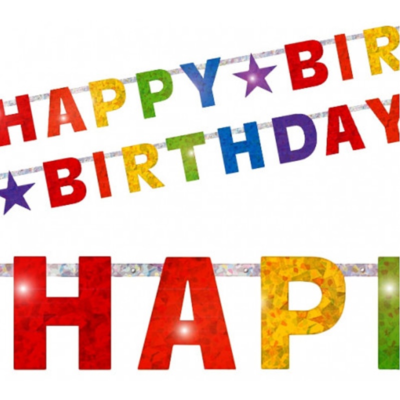 Sparkling Happy Birthday Garland Magical Rainbow 240cm