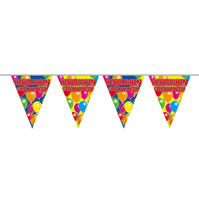 Spectacular Birthday pennant chain Congratulations 10m