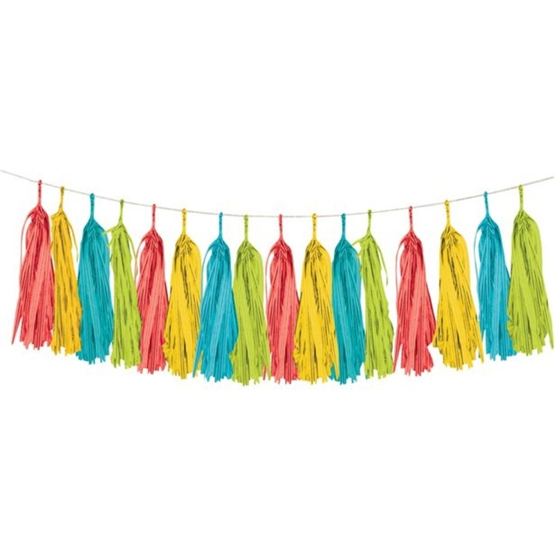 Tissue paper fringe garland 2.4m
