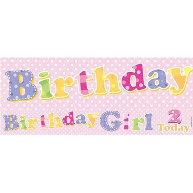 2nd birthday birthday girl foil banner 2,6m