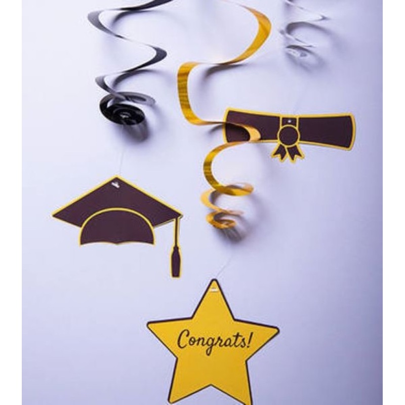 3 Shiny Congrats ceiling hangers